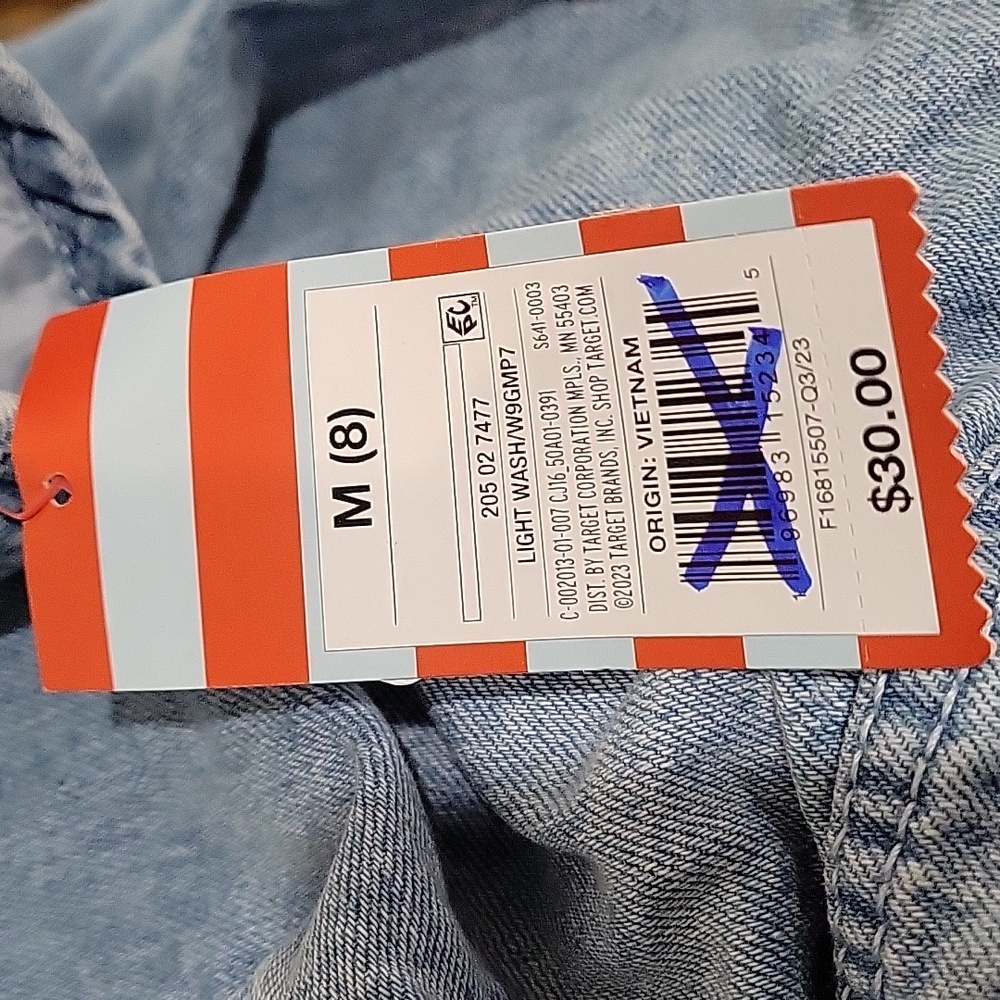 Girls Light Wash Denim Quited Arm Jacket Size XL NWT - Picture 8 of 9